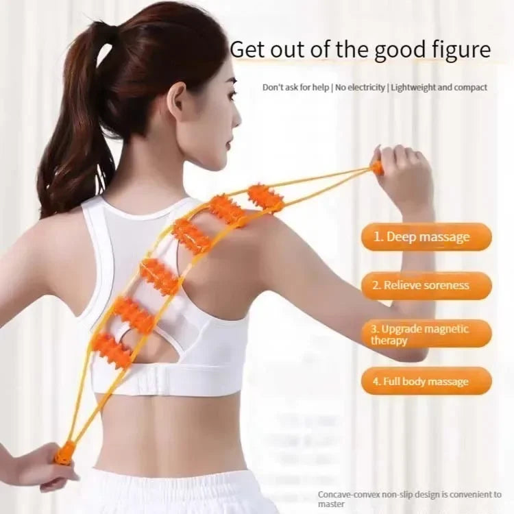 Back Massager Rollers Rope for Back and Neck Manual Massage with Muscle Recovery Massage Tools Relaxation Relief Stress Массажер