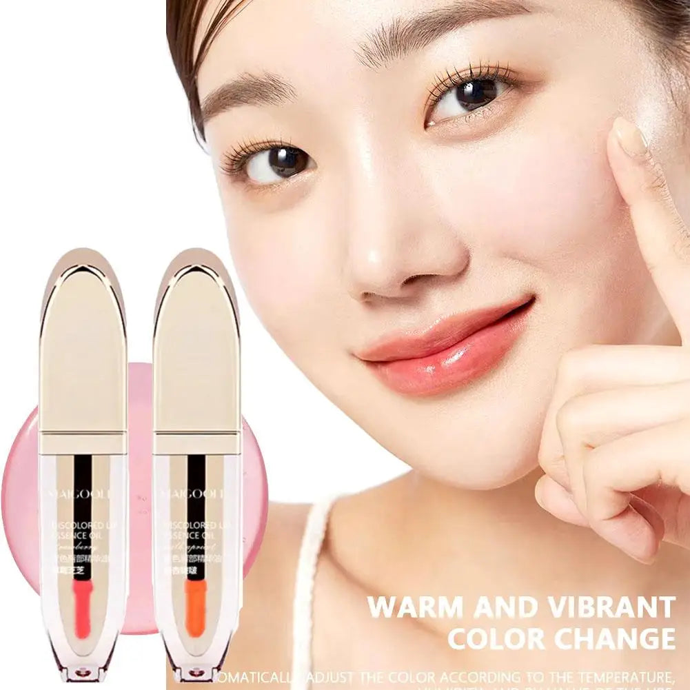 4ml Warm Change Lip Oil Easy Color Shiny Pearl Long-lasting Moisturizing Color Changing Lip Gloss for women H9M5