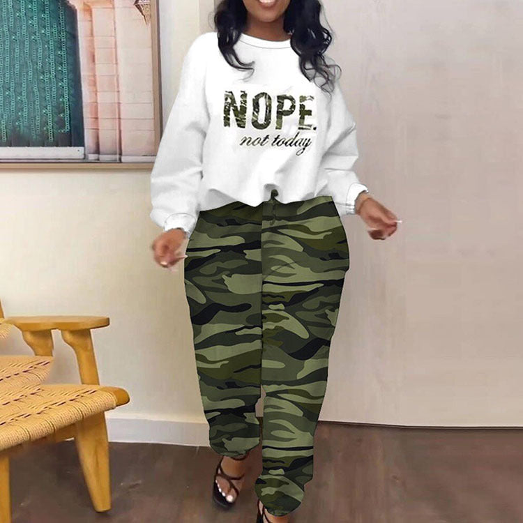 Sets Outifits 2023 Autumn Geometry Print Casual Top & Pocket Design Pants Set of Two Fashion Pieces for Women Tracksuits Female