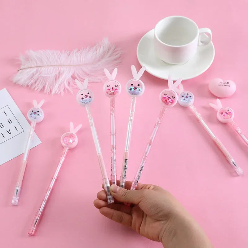 Cartoon Creative Bunny Ears Sequin Gel Pen Signature Pen Lovely Student Examination Writing Pen