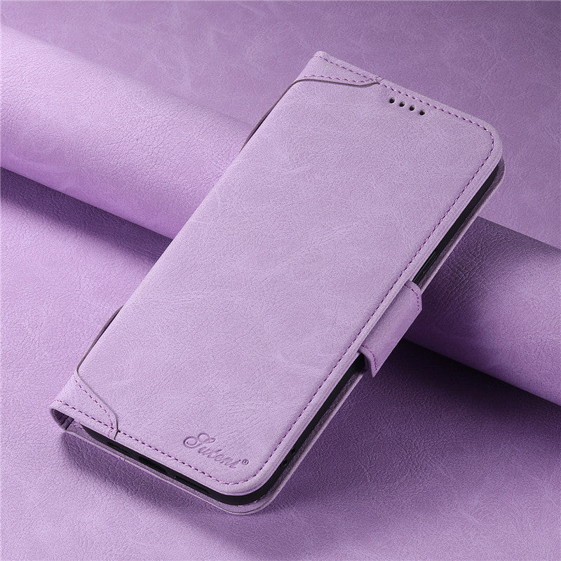 EUCAGR Magsafe Business Leather Wallet Phone Case For iPhone 12 13 14 15 Pro Max Plus 15Plus 14Pro With Flip Card Holder Cover