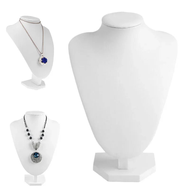 Faux Leather Mannequin Jewelry Necklace Display Holder Neck Bust Stand Showcase Show Decorate Hot
