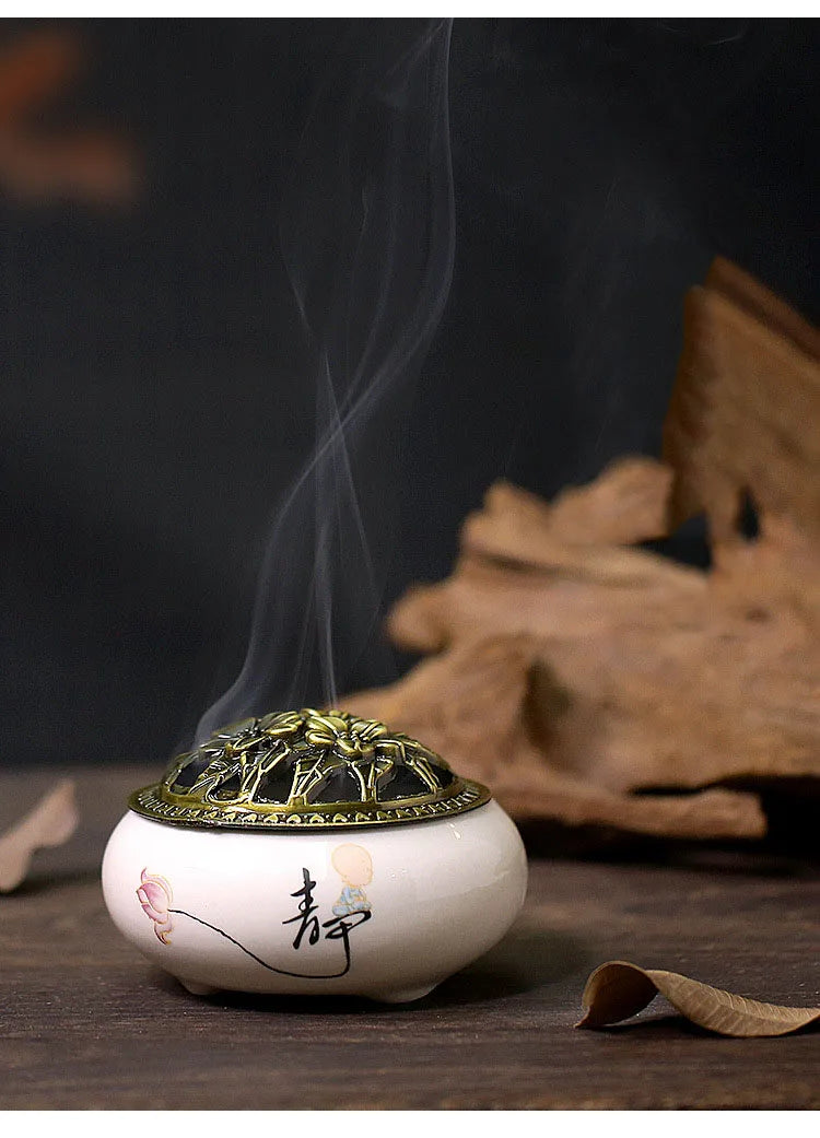 DIY Aromatherapy Set Brass Incense Burner Making Kit Incense Mold Stand Yoga Meditation Study Home Aromatherapy Ornaments