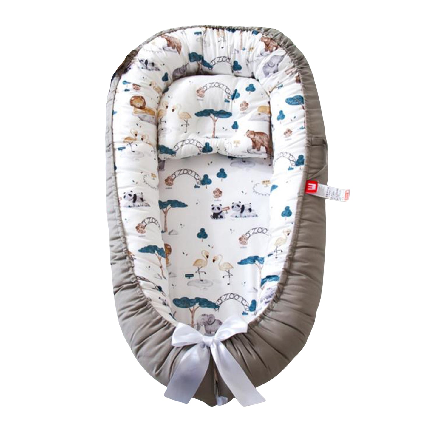 Baby Bed Foldable Washable Floral Print Baby Cot Infant Bassinet with Pillow Bedding Sets for Boys Girls 9 Colors