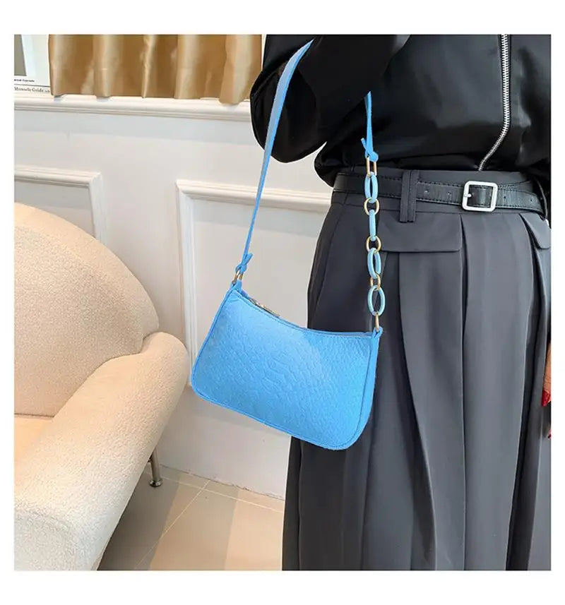 Fashion Felt Shoulder Bags For Women Women'S Subaxillary Bag Design Advanced Texture Armpit Handbags Purses Crescent Saddle Bag