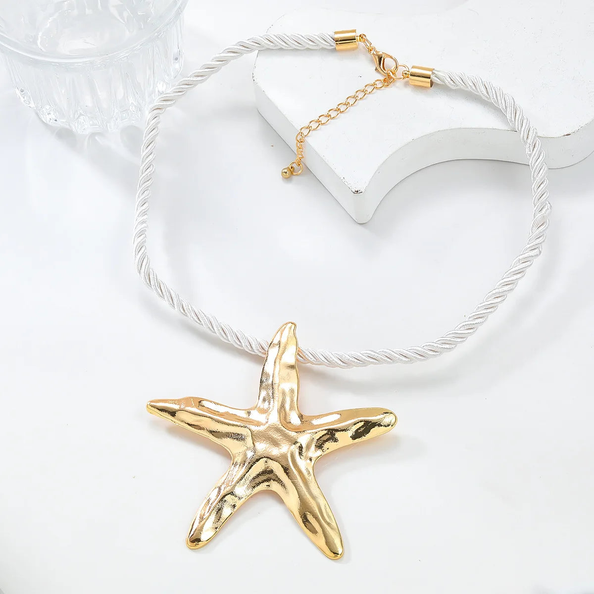 2024 New Starfish Pendant Necklace for Women Boho Summer Beach Party Accessories Vintage Metal Star Choker Neck Jewelry Gifts