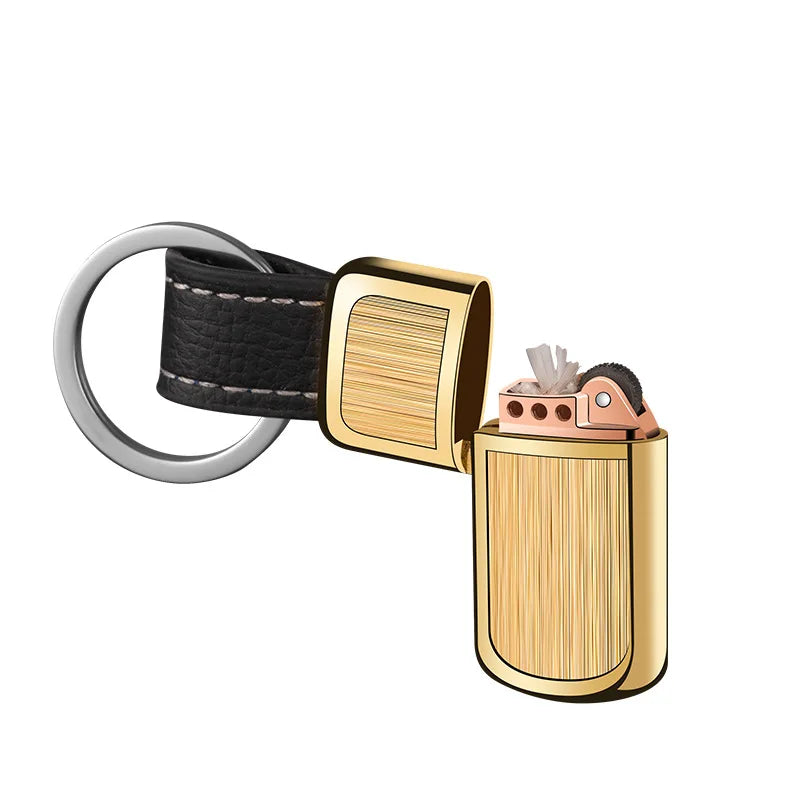 Capsule Gasoline Lighter Outdoor Key Chain Buckle Lighter Inflated Wheel Hanging Small Lighter Tools Mini Kerosene Lighter