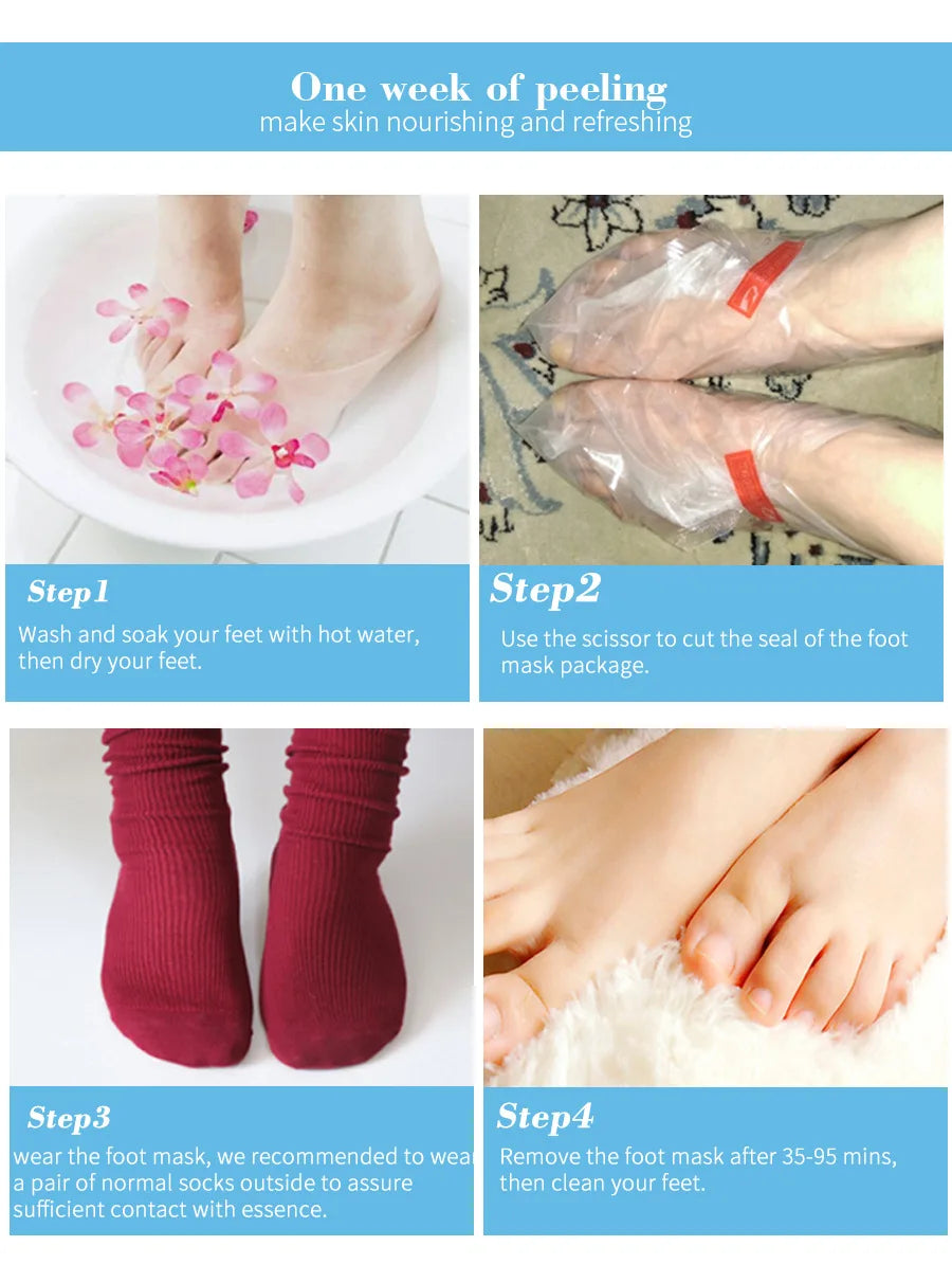 Feet Exfoliating Foot Masks Pedicure Socks Exfoliation Scrub for Feet Mask Pedicure Stone Foot Peeling Mask For Foot Spa