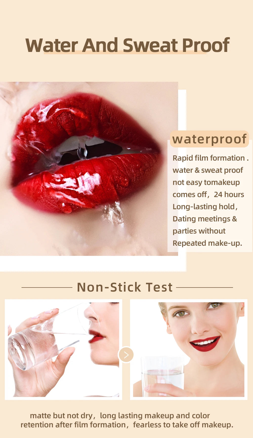 QIBEST 12pcs/set Waterproof Lip Gloss Long Lasting Velvet Nude Red Matte Liquid Lipstick Tint Makeup Cosmetic Lipsticks Lipgloss