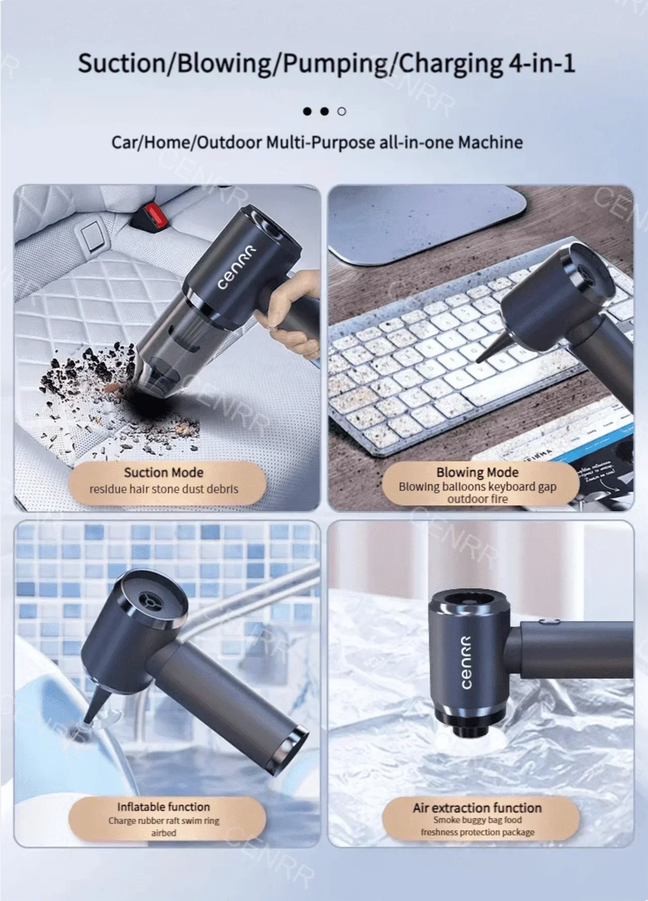 CENRR Car Vacuum Cleaner High Pressure 210000PA Wireless Vacuum Cleaner Cordless Vacuum Cleaner High Suction Cleaning Machine