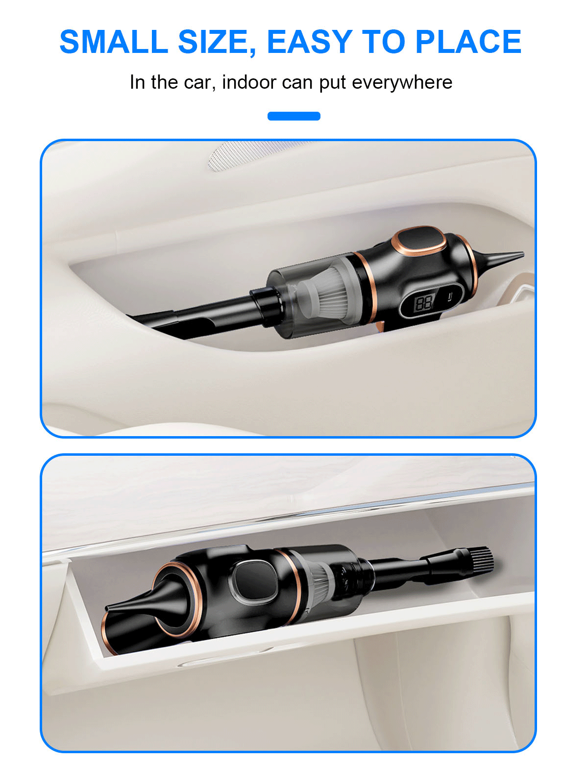 Car portable blow-svacuum cleaner Car and home Usb charging High power strong suction handheld small wireless car vacuum cleaner