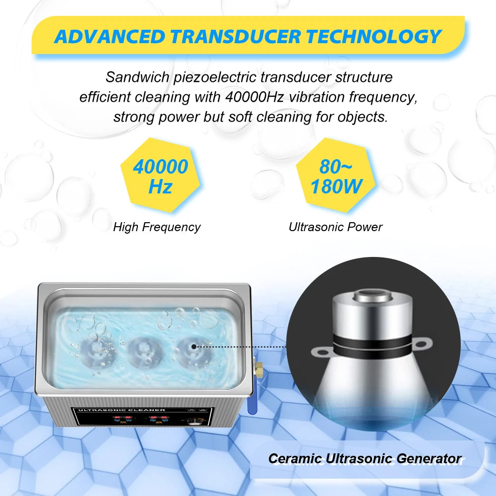 6L Vinyl Record Ultrasonic Cleaner with Bracket(Set) for Cleaning EP 7 LP 12 Inch Records Label Saver Aluminum CNC Made