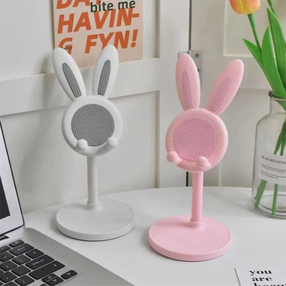 Rabbit Shape Mobile Phone Holder Stand Desktop Metal Desktop Lazy Selfie Live Support Shelf For Phone Pad Tablet Laptop Stand
