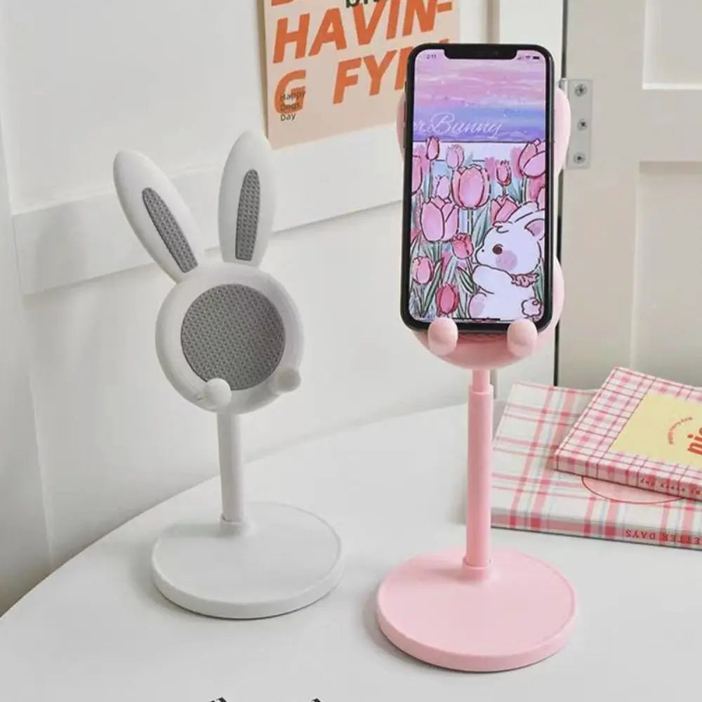 Rabbit Shape Mobile Phone Holder Stand Desktop Metal Desktop Lazy Selfie Live Support Shelf For Phone Pad Tablet Laptop Stand