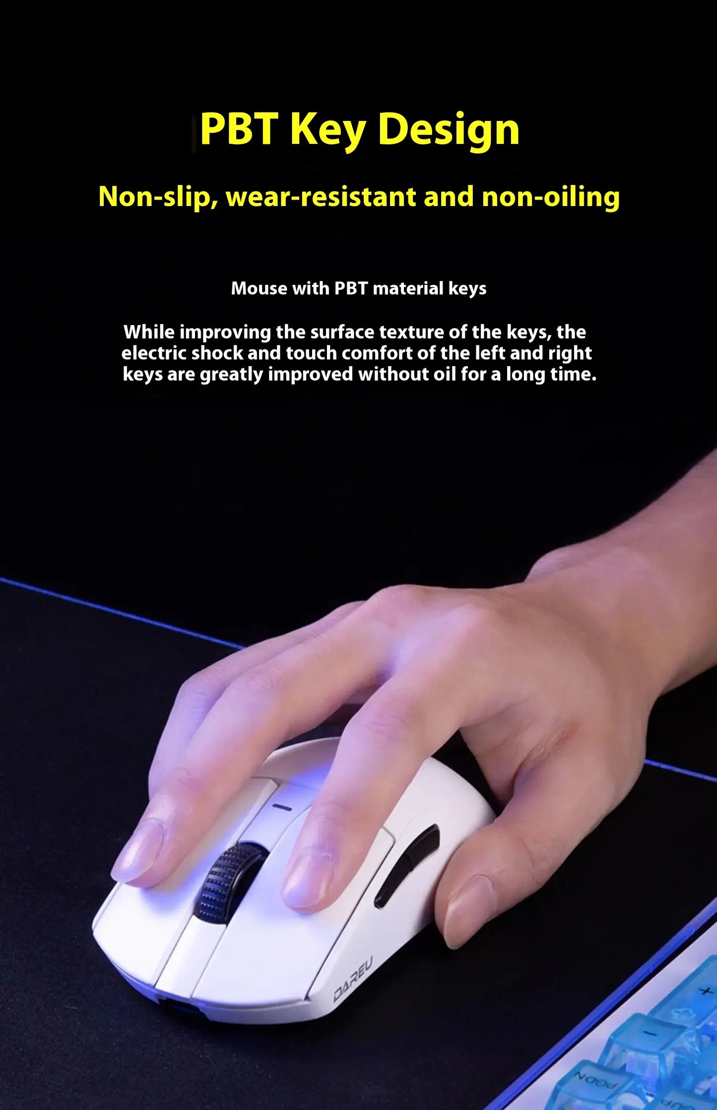 Dareu A950 PRO Mouse 4k PAW3395 Wireless Bluetooth portable Tri-Mode RGB Gaming Mouse For Computer Keyboard Pc Office Mice Gif