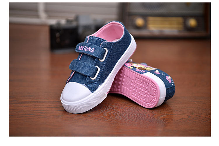 Children's Canvas Shoes Soft Bottom Fashion Kids Casual Sports Running Shoe Non-slip Breathable Toddler Flat Sneakers 21-38 Size