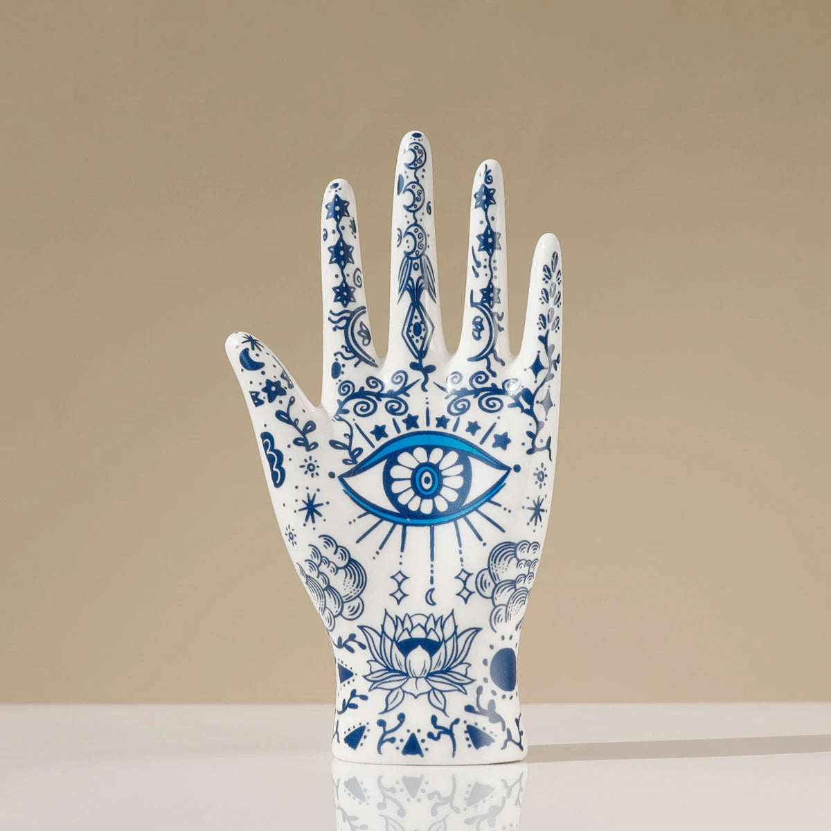 Devil's Eye of Fatima Jewelry Display Holde Ceramic Mannequin Hand Stand Designed for Necklaces, Bracelets, Rings