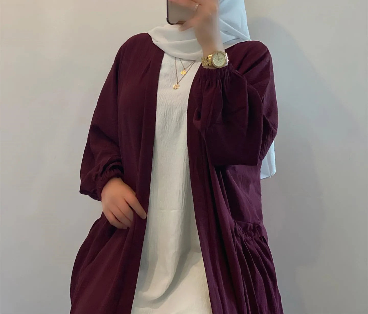 Ramadan Eid Abaya Dubai Turkey Hijab Dress Muslim Woman Kimono Modest Kaftan Robe Femme Islamic Clothing Open Abayas for Women