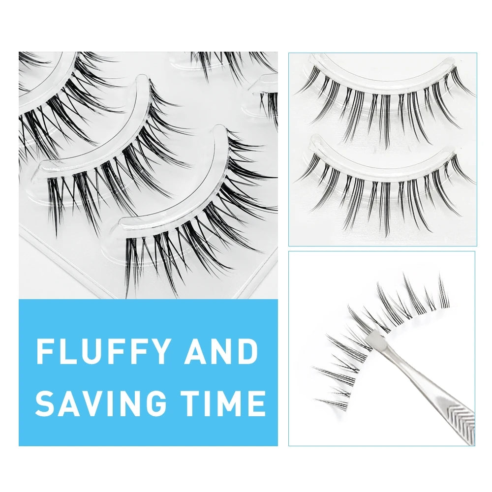 DIY Lashes Premade Fan A/M Shape Spikes Cluster Eyelash Mix Extension Individual Makeup Natural Wispy 3D Premade Peduncle Hyali