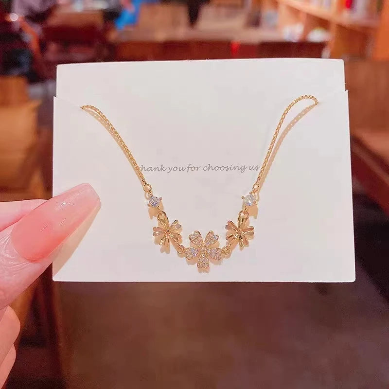Gold Color Bracelet Set of Four Stainless Steel Sequins Rhinestone Bracelet Combination for Women Chain Bracelet Jewelry Gifts