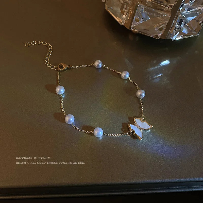 Gold Color Bracelet Set of Four Stainless Steel Sequins Rhinestone Bracelet Combination for Women Chain Bracelet Jewelry Gifts