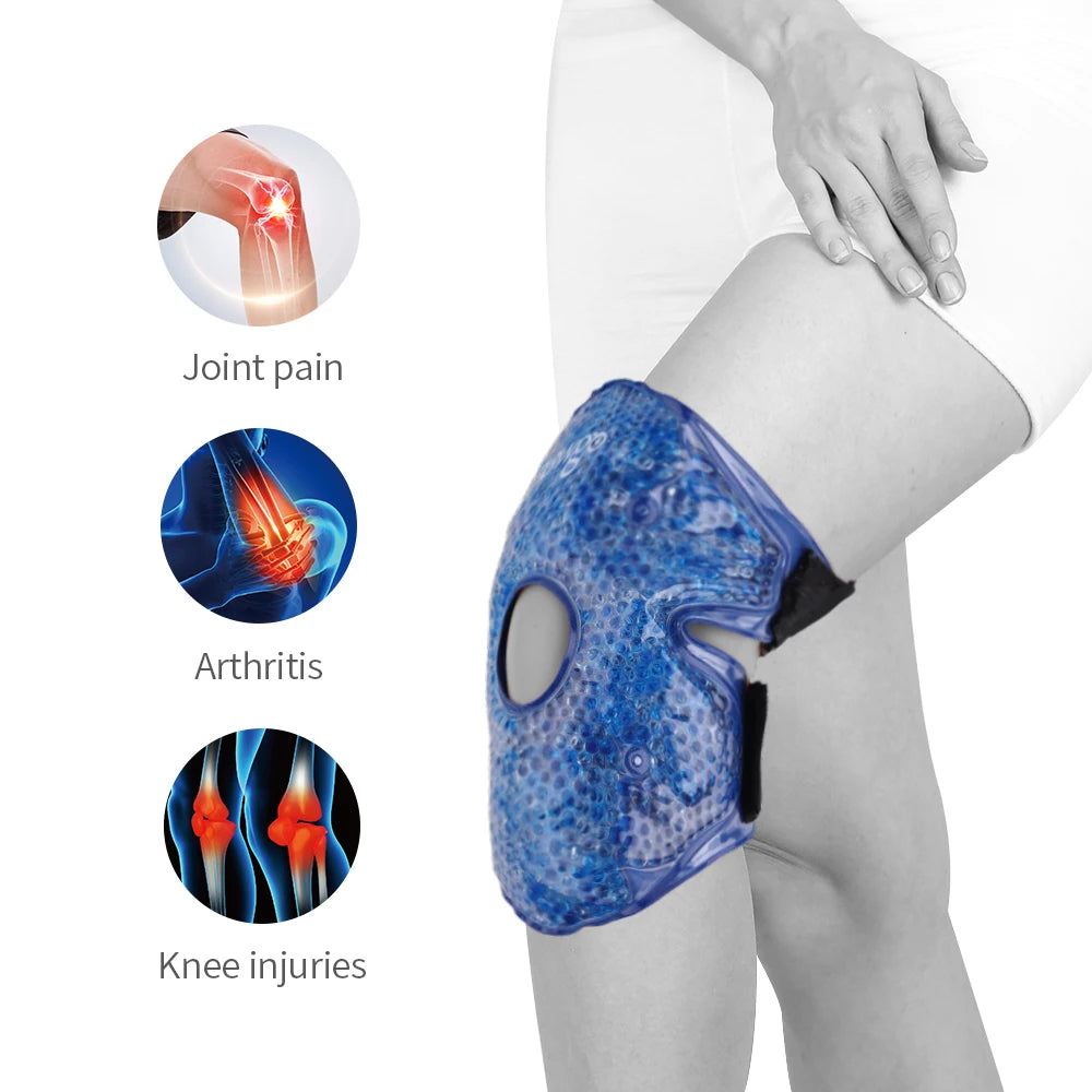 Reusable Ankle Brace Ice Pack for Hot Cold Therapy Flexible Gel Beads Foot Cooling Aid Sports Injuries Pain Relief Ankle Support