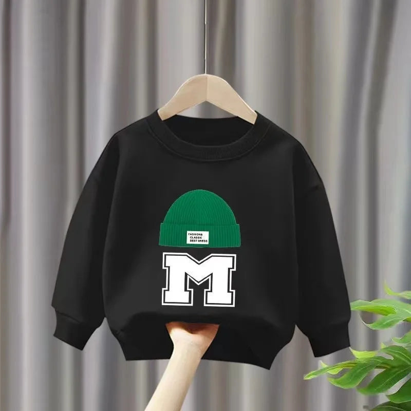 Autumn Baby Girl Boy Clothes Set Children Sports Cartoon Letter Sweatshirt Top and Pants Buttom Two Piece Suit Cotton Tracksuit