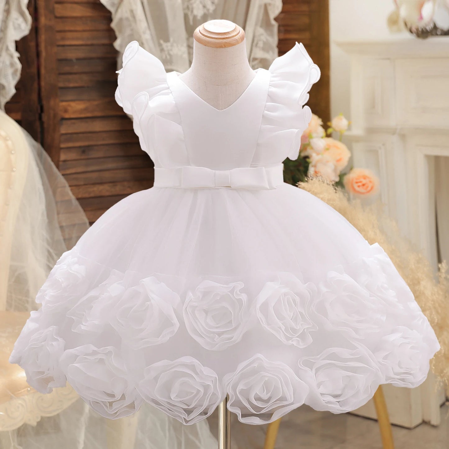 Cute Baby Girls Princess Dress for Party Toddler Summer Tutu Kids Wedding Birthday Dresses for 1-5Y Flower Girl Fluffy Gala Gown
