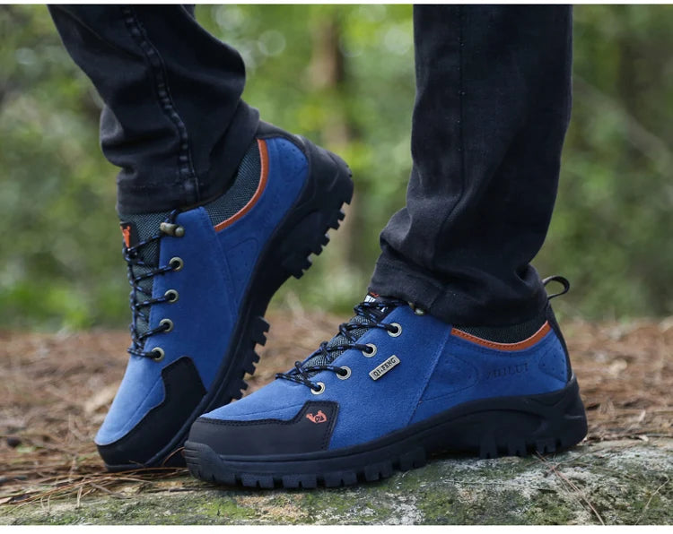 High Quality Outdoor Walking Sneakers Rubber Sole Suede Leather Men Hiking Shoes Durable Leather Climbing Shoes Zapatillas 36-47