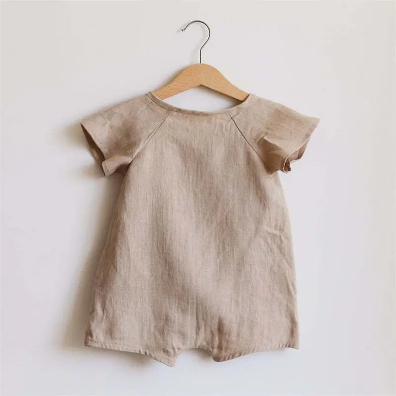 Summer Infant Baby Boys Girls Romper Solid Super Soft Cotton Baby Playsuit Jumpsuit
