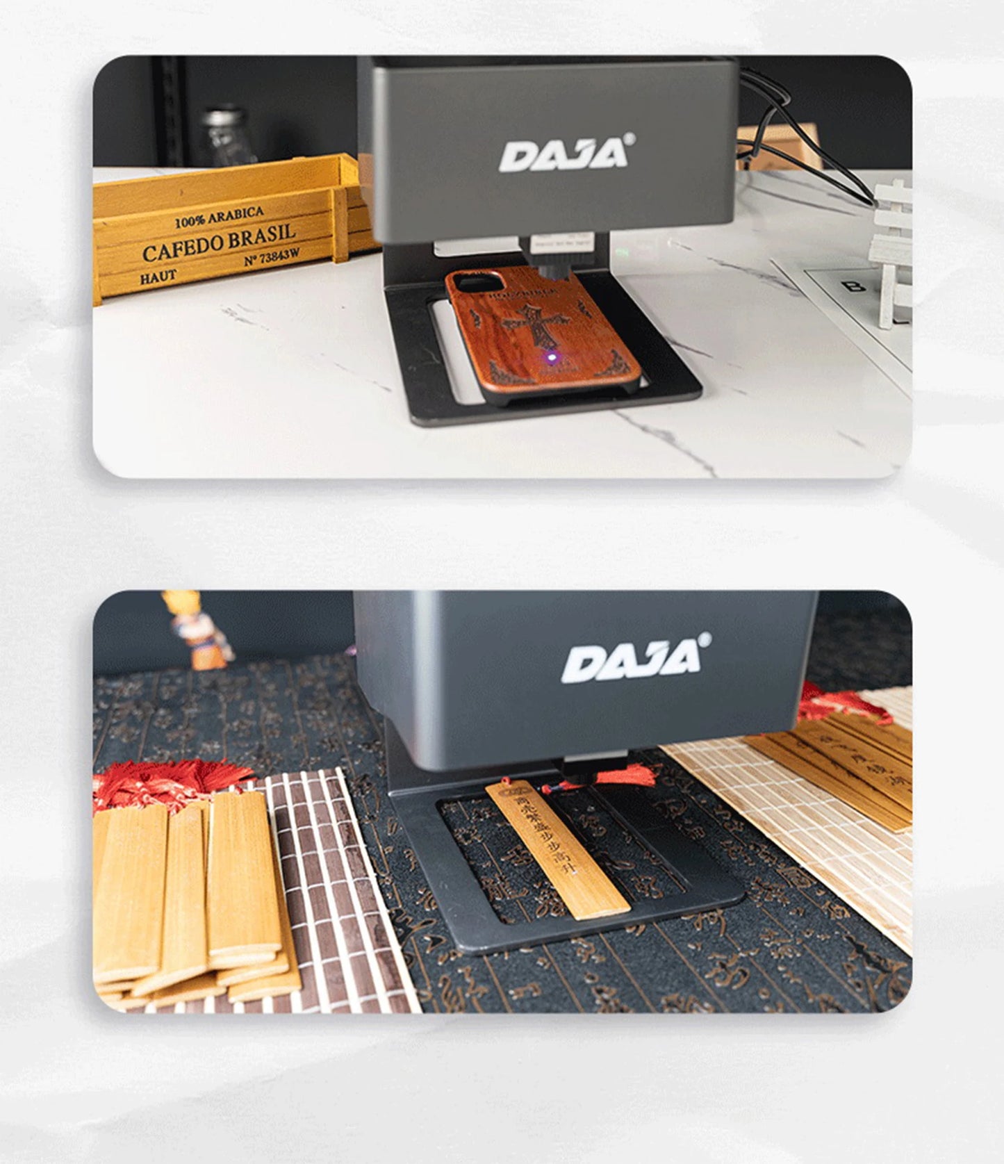 DAJA DJ6 Laser Engraver Diy Laser Engraving Machine Fast Mini Logo Mark Printer Cutter Woodworking Wood Plastic glass for iPhone