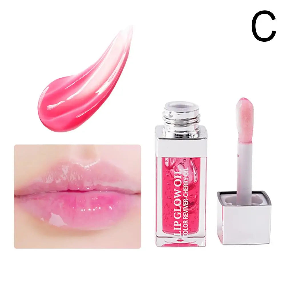 Crystal Jelly Moisturizing Lip Oil Plumping Lip Gloss Makeup Sexy Plump Lip Glow Oil Tinted Lip Plumper