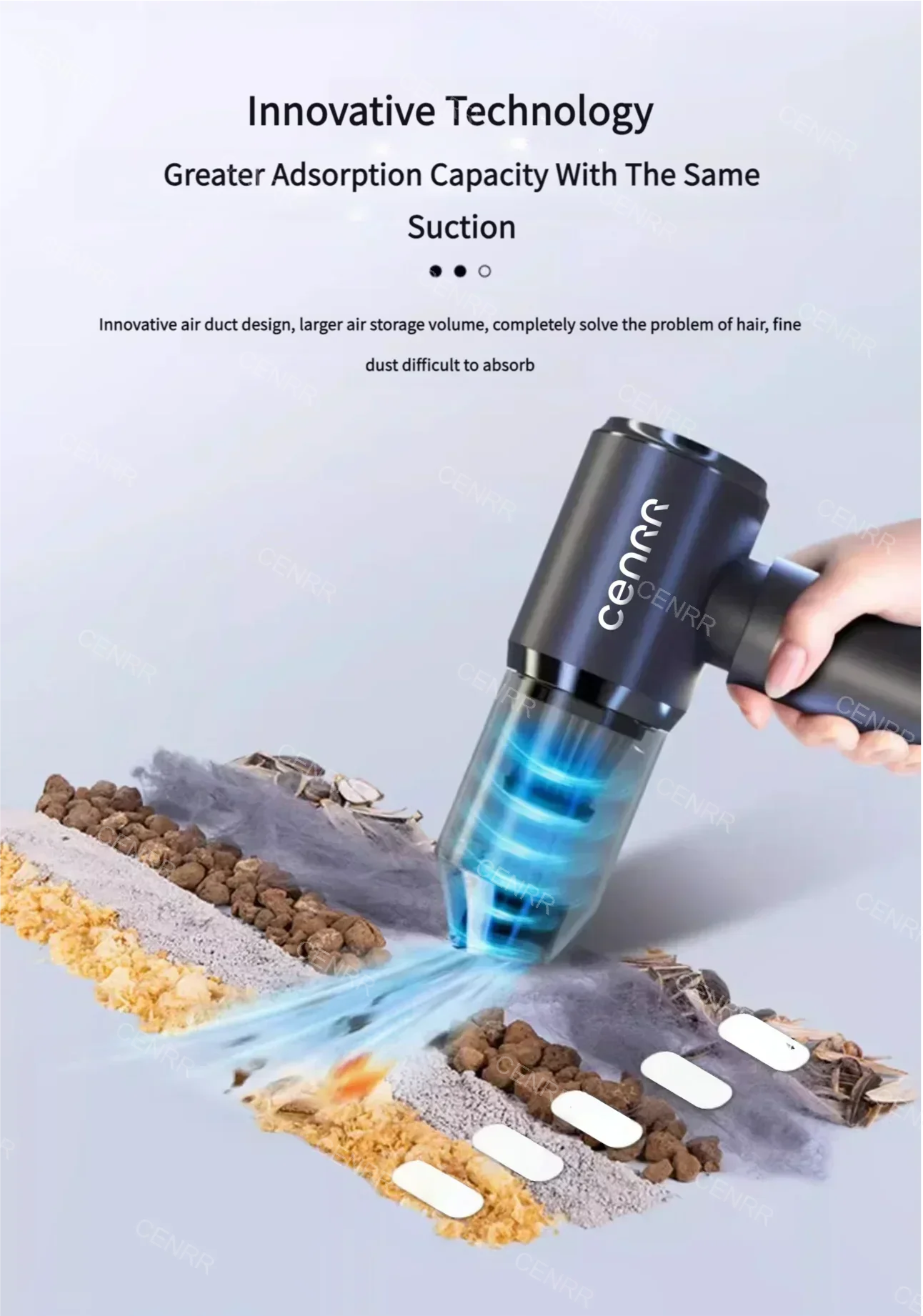 CENRR Car Vacuum Cleaner High Pressure 210000PA Wireless Vacuum Cleaner Cordless Vacuum Cleaner High Suction Cleaning Machine