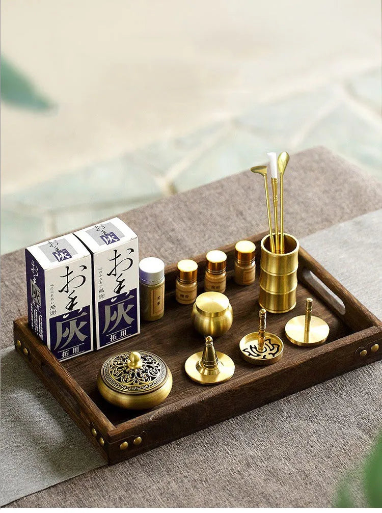 DIY Aromatherapy Set Brass Incense Burner Making Kit Incense Mold Stand Yoga Meditation Study Home Aromatherapy Ornaments