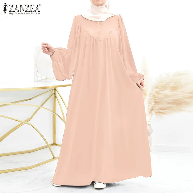 Turkey Abaya Oversize Robe Muslim Hijab Long Dress Eid Mubarek Abayas For Women Isamic Clothing Puff Sleeve Maxi Vestidos Kaftan