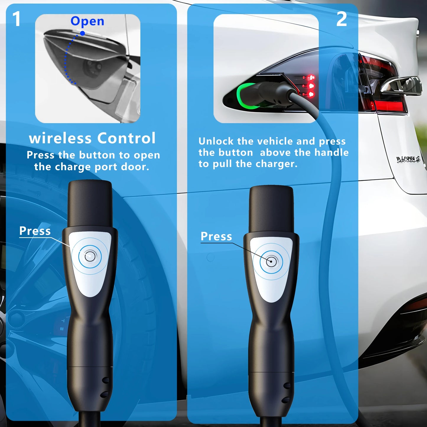 evsow Portable EV Charger TS-NACS 16A 3.5KW Electric Car Charger NACS Fast Charging Cable EVSE Charging Box For NACS Charger