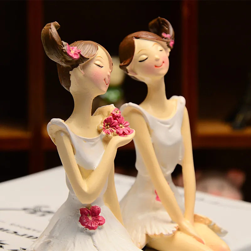 2pcs/set Beautiful Angel Resin Craft Fairy Figurines Wedding Gift Home Decoration hogar moderno fairy nordic garden angel