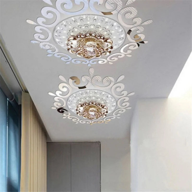 3D Acrylic Mirror Sticker Living Room Bedroom Lace Mirror Home Office Wall-Sticker Decals Stickers ECO-Friendly Home Decor