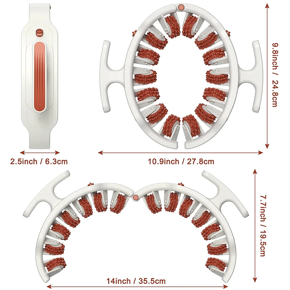 Round Ring Leg Massager Anticellulite 14 Wheels Full-coverage for Neck Shoulder Abdominal Muscle Massage Roller Body Slimming