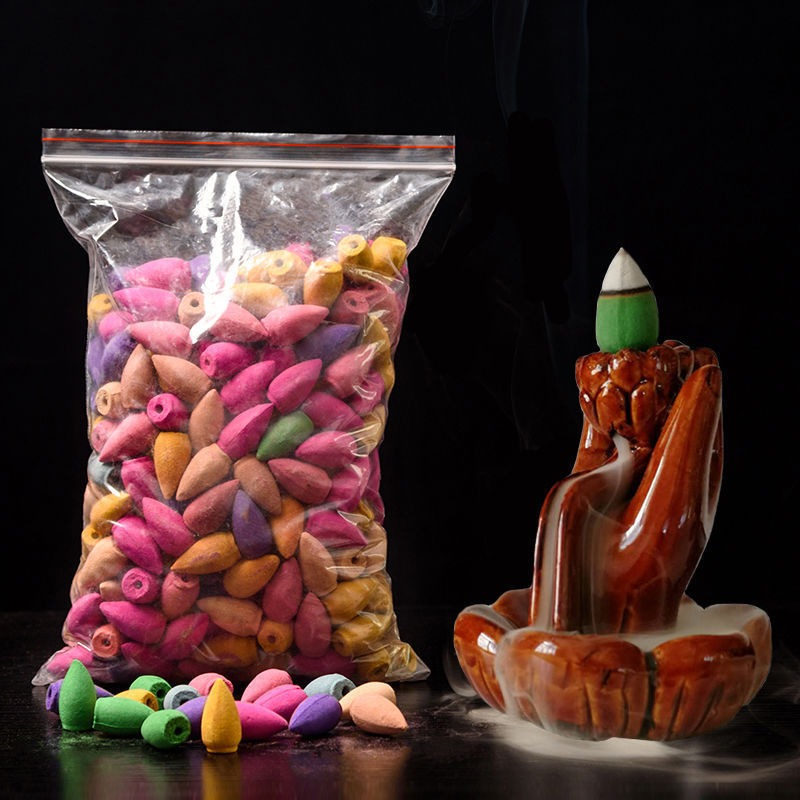 Household Natural Reflux Tower Incense Tea Smoke Backflow Incense Gourd Burner Fragrant Reflux Aromatherapy Cones Yoga Meditatio