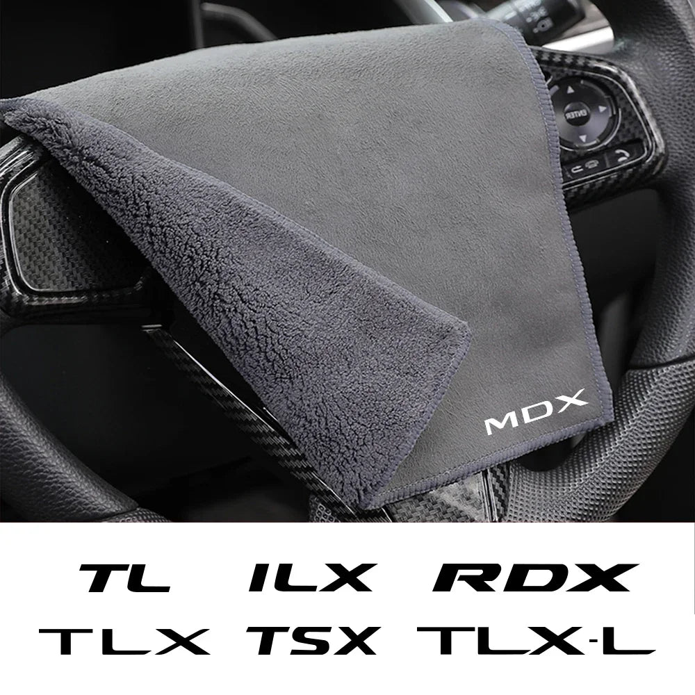 For Acura MDX RDX TSX TL ILX TLX NSX RL CDX ZDX TLXL RLX Car Cleaning Cloth Wash Drying Suede Towel Coral Velvet Auto Accessory