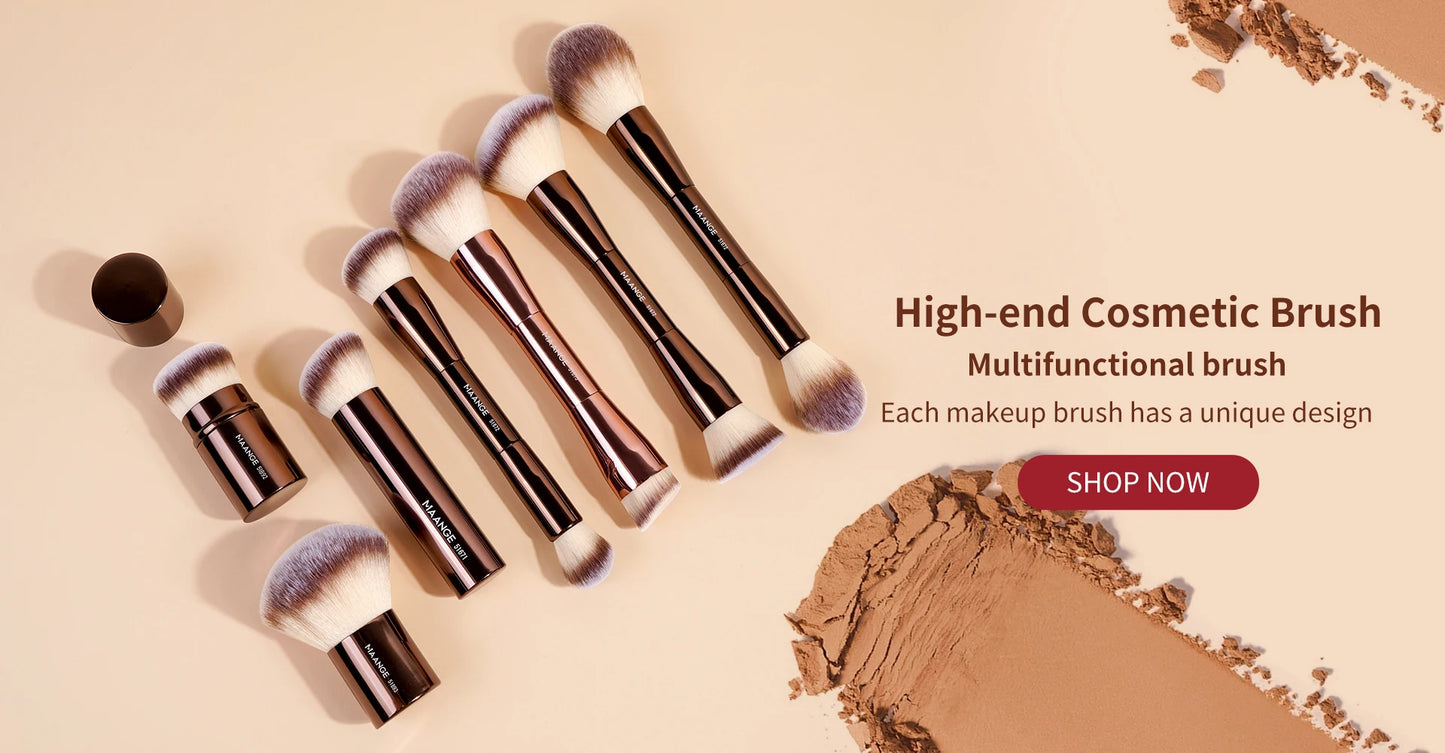 MAANGE 4Pcs Makeup Brushes with Case Foundation Concealer Powder Makeup Brush Soft Fluffy Bristles Big Cosmetic Brushes Set