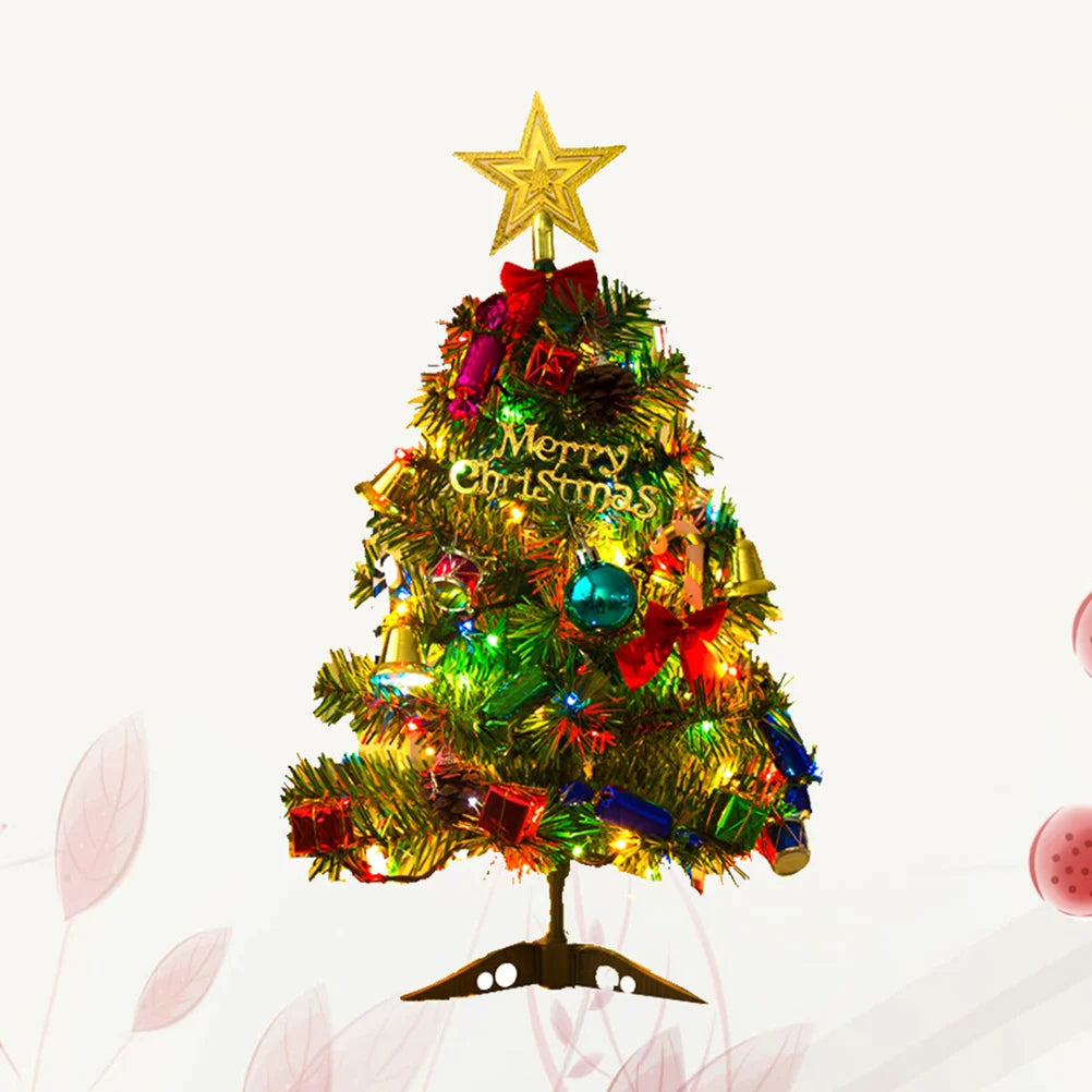 50 Cm Holiday Tabletop Trees Christmas Desktop Artificial LED Decorate Nativity