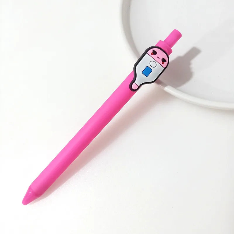 Nurse Doctor Gel Pens 0.5mm Black Ink Writing Pen Cute Cartoon Ornament Retractable Gel Pens Hospital Supplies