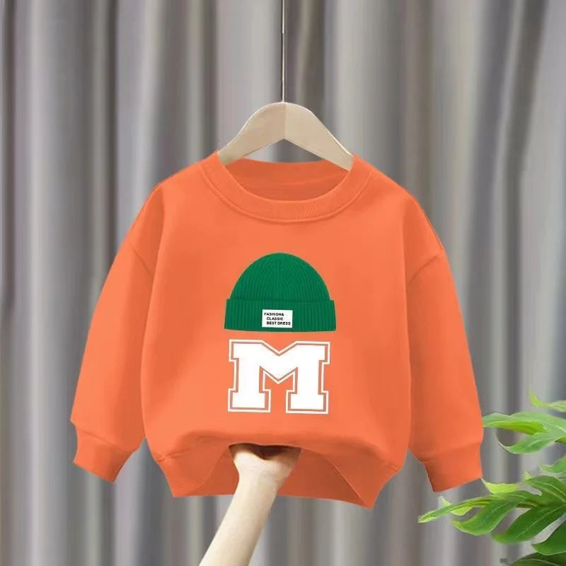 Autumn Baby Girl Boy Clothes Set Children Sports Cartoon Letter Sweatshirt Top and Pants Buttom Two Piece Suit Cotton Tracksuit