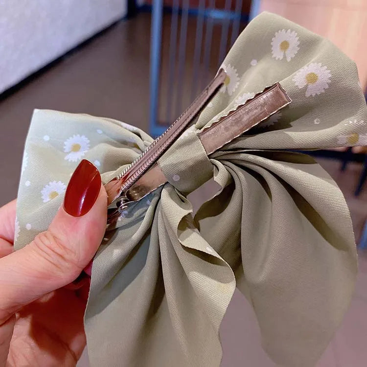 Fashion Sweet Bow Hair Clip Solid Color Girl Satin Butterfly Hair Clip Duck Mouth Clip Children's Hair Accessories