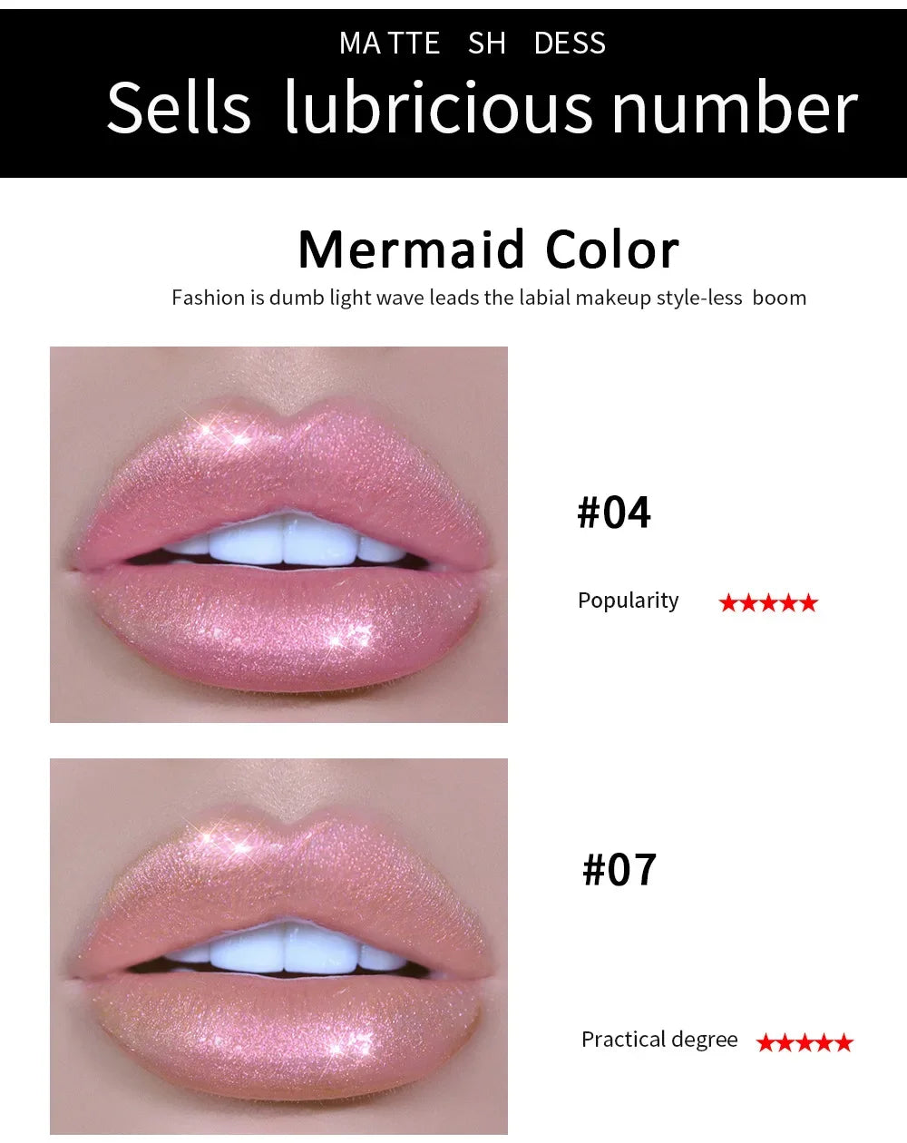 6 Colors Laser Holographic Lip Gloss Liquid Lipstick Mermaid Pigment Longlasting Glitter Lipgloss Waterproof Metallic Lip Makeup