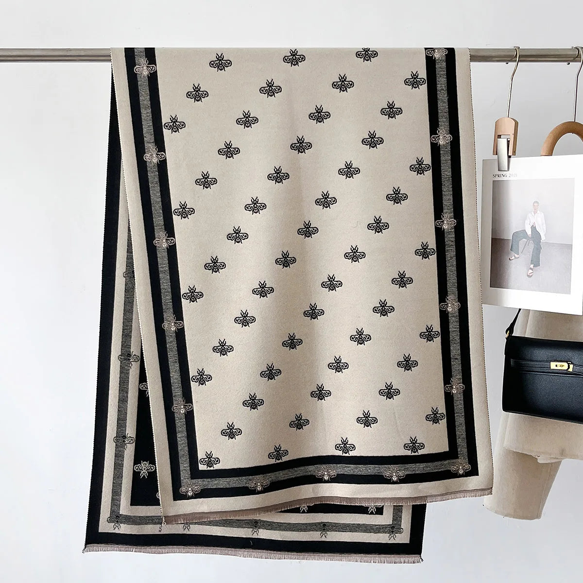 Luxury Brand Cashmere Women Floral Scarf Winter Warm Shawl and Wrap Bandana Pashmina Female Foulard Square Thick Blanket Poncho