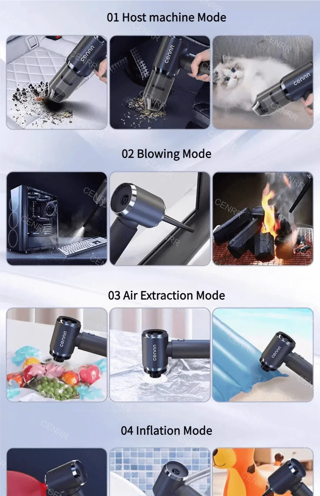 CENRR Car Vacuum Cleaner High Pressure 210000PA Wireless Vacuum Cleaner Cordless Vacuum Cleaner High Suction Cleaning Machine
