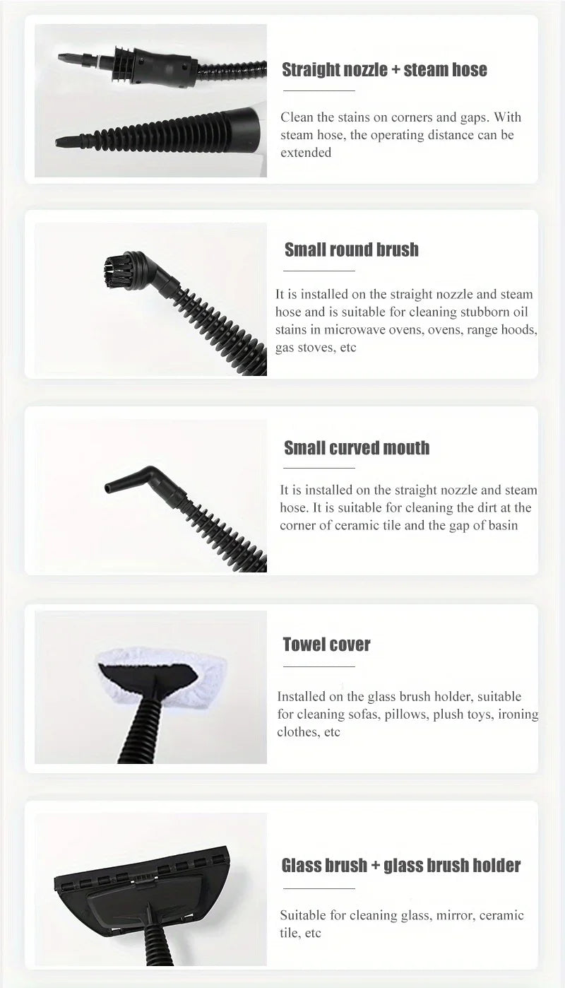 Portable Steam Cleaning Machine Suitable for a Variety of Places of Hand-held 1000W High Temperature Steamer Cleaning Machine
